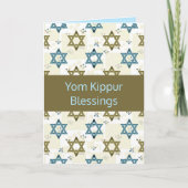 Bewerkbare ster van David Yom Kippur Blessings Kaa Kaart (Voorkant)