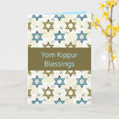 Bewerkbare ster van David Yom Kippur Blessings Kaa Kaart (Gele Bloem)
