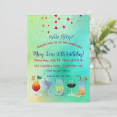 Bewerkbare sterren en cocktails Uitnodiging voor v (Staand voorkant)