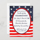 Bewerkbare sterren en strepen 4 juli uitnodiging (Voorkant / Achterkant)