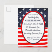 Bewerkbare sterren en strepen 4 juli uitnodiging briefkaart (Voorkant / Achterkant)