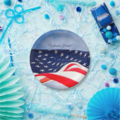 Bewerkbare sterren en Stripes Welkom thuis Papieren Bordje (Feest)