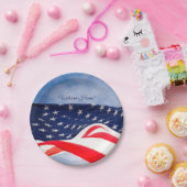 Bewerkbare sterren en Stripes Welkom thuis Papieren Bordje (Feest)