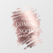 Bewerkbare stijlvolle bronzen bedrijf coming soon raamsticker (Vel)