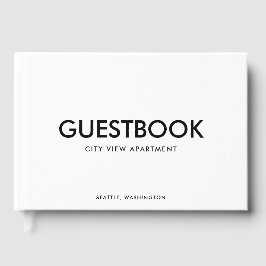 Bewerkbare, stijlvolle kleurenreeksen Serif Modern Gastenboek