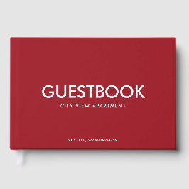 Bewerkbare, stijlvolle kleurenreeksen Serif Modern Gastenboek