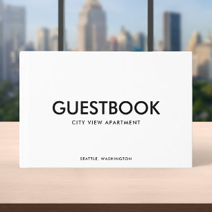 Bewerkbare, stijlvolle kleurenreeksen Serif Modern Gastenboek