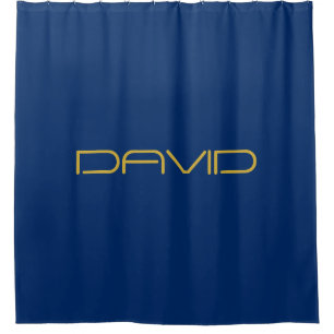 Bewerkbare stijlvolle tekst Goud & Marine Blauw Douchegordijn