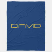 Bewerkbare stijlvolle tekst | Goud & Marine Blauw Fleece Deken (Voorkant)