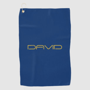 Bewerkbare stijlvolle tekst Goud & Marine Blauw Golfhanddoek