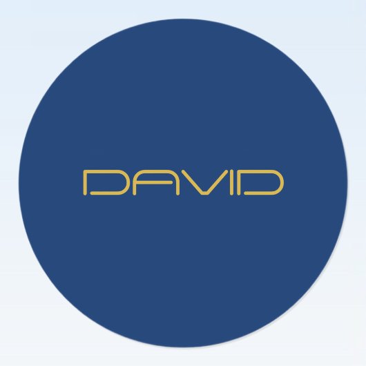 Bewerkbare stijlvolle tekst | Goud & Marine Blauw Ronde Sticker