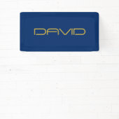 Bewerkbare stijlvolle tekst | Goud & Marine Blauw Spandoek (Insitu)