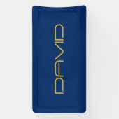 Bewerkbare stijlvolle tekst | Goud & Marine Blauw Spandoek (Verticaal)