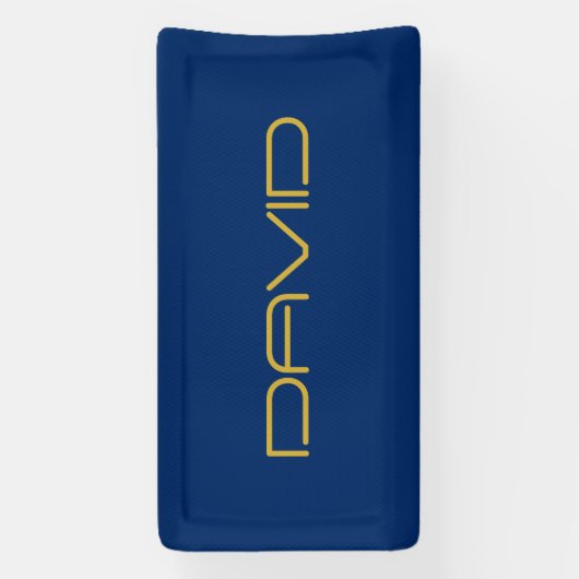 Bewerkbare stijlvolle tekst | Goud & Marine Blauw Spandoek (Verticaal)