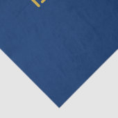 Bewerkbare stijlvolle tekst | Goud & Marine Blauw Tissuepapier (Detail)