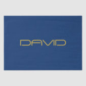 Bewerkbare stijlvolle tekst | Goud & Marine Blauw Tissuepapier (Voorkant)