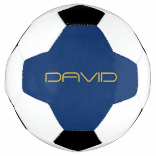 Bewerkbare stijlvolle tekst   Goud & Marine Blauw Voetbal
