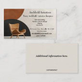 Bewerkbare stoel interieurontwerper visitekaartje (Voorkant / Achterkant)