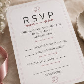 Bewerkbare Stof Roze Minimaal RSVP Kaart