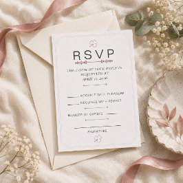 Bewerkbare Stof Roze Minimaal RSVP Kaart