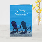 Bewerkbare strandstoelen Jubileum Kaart (Gele Bloem)