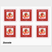 Bewerkbare Strawberry Jam Square Sticker (Vel)