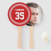 Bewerkbare strepen en achtergrond kleur Sportieve  Handwaaier (Voorkant en achterkant)