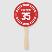 Bewerkbare strepen en achtergrond kleur Sportieve  Handwaaier (Voorkant)