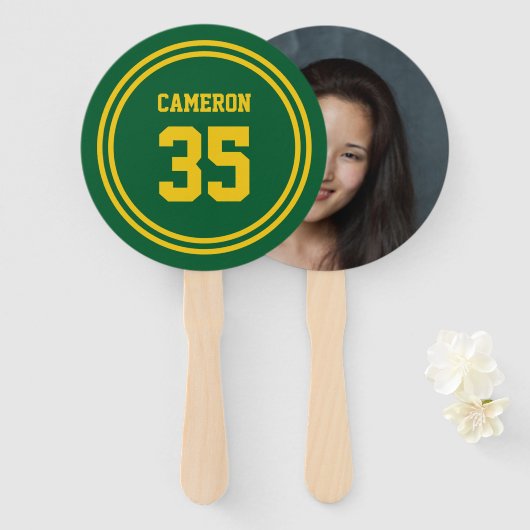 Bewerkbare strepen en achtergrond kleur Sportieve Handwaaier (Voorkant en achterkant)