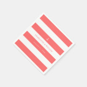 Bewerkbare strepen kleur anker nautische bruiloft servet (Hoek)