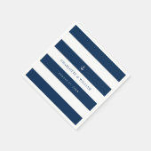 Bewerkbare strepen kleur anker nautische bruiloft servet (Hoek)