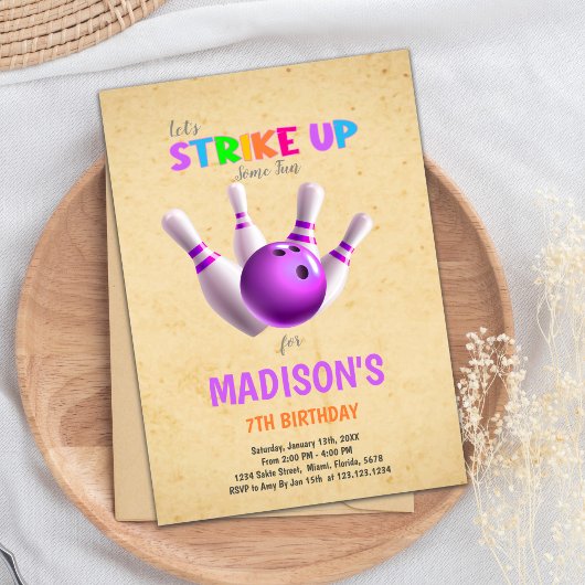 Bewerkbare Strike Party-uitnodiging voor jongens o Kaart