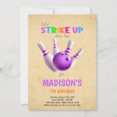 Bewerkbare Strike Party-uitnodiging voor jongens o Kaart (Voorkant)