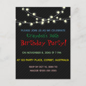 Bewerkbare Strings of Party Lights Verjaardag Uitnodiging Briefkaart (Voorkant)