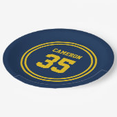 Bewerkbare stripes en achtergrondkleurensorf papieren bordje (Gekanteld)