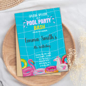 Bewerkbare Summer Swim Party Uitnodiging voor kind