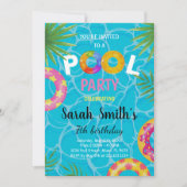 Bewerkbare Summer Swim Party Uitnodiging voor kind (Voorkant)