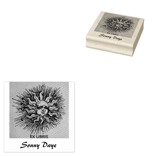 Bewerkbare  Sun Sketch Rubberstempel (Gestempeld)