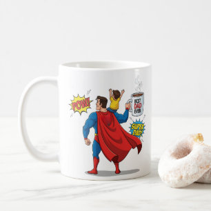Bewerkbare superhelden cadeau mok superdad de best