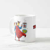 Bewerkbare superhelden cadeau mok superdad de best (Voorkant links)