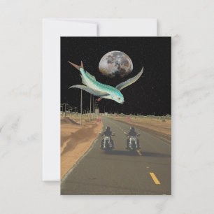 Bewerkbare Surreal Motorcycle Moon Kaart