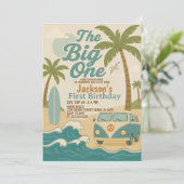 Bewerkbare Surven Up Boy 1st Birthday Invite Kaart (Staand voorkant)