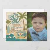 Bewerkbare Surven Up Boy 1st Birthday Invite Kaart (Voorkant / Achterkant)
