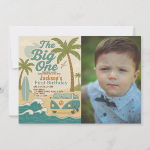 Bewerkbare Surven Up Boy 1st Birthday Invite Kaart