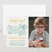 Bewerkbare Surven Verjaardag Uitnodigen met foto Kaart (Voorkant / Achterkant)