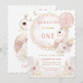 BEWERKBARE Swan Eerste Verjaardag Sjabloon Kaart (Voorkant / Achterkant)