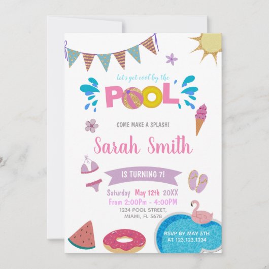 Bewerkbare Sweet & Magical Summer Party Uitnodigen Kaart (Voorkant)