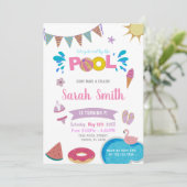 Bewerkbare Sweet & Magical Summer Party Uitnodigen Kaart (Staand voorkant)