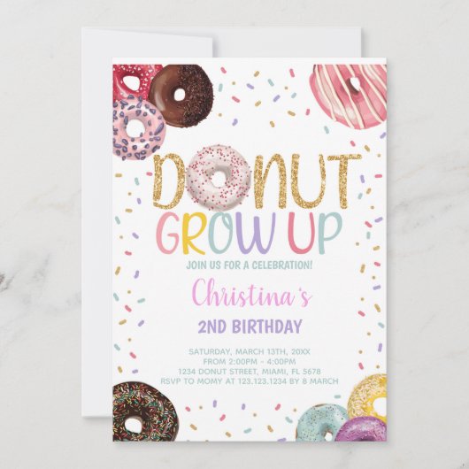 Bewerkbare Sweet Sprinkle Party Uitnodiging voor k (Voorkant)