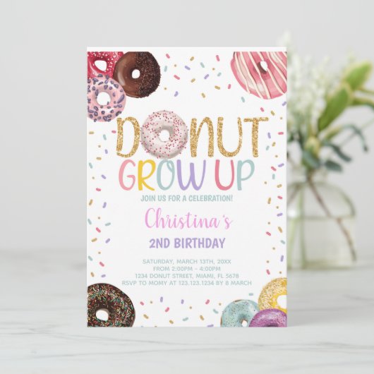 Bewerkbare Sweet Sprinkle Party Uitnodiging voor k (Staand voorkant)